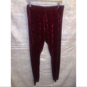Forever 21 Red Velvet (Velour) Leggings